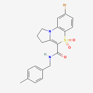 molecular formula C20H19BrN2O3S B2729257 8-bromo-N-(4-methylbenzyl)-2,3-dihydro-1H-pyrrolo[2,1-c][1,4]benzothiazine-4-carboxamide 5,5-dioxide CAS No. 1291871-25-4