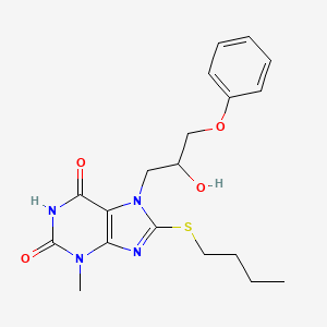 8-(butylthio)-7-(2-hydroxy-3-phenoxypropyl)-3-methyl-1H-purine-2,6(3H,7H)-dione