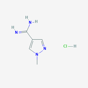 molecular formula C5H9ClN4 B2729281 1-methyl-1H-pyrazole-4-carboximidamide hydrochloride CAS No. 1267500-60-6