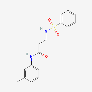 molecular formula C16H18N2O3S B2729284 3-(benzenesulfonamido)-N-(3-methylphenyl)propanamide CAS No. 881934-18-5