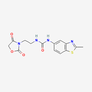 molecular formula C14H14N4O4S B2729288 1-(2-(2,4-Dioxooxazolidin-3-yl)ethyl)-3-(2-methylbenzo[d]thiazol-5-yl)urea CAS No. 2034384-35-3