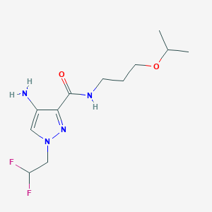 molecular formula C12H20F2N4O2 B2729301 4-Amino-1-(2,2-difluoroethyl)-N-(3-isopropoxypropyl)-1H-pyrazole-3-carboxamide CAS No. 2101195-93-9