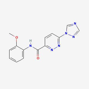 molecular formula C14H12N6O2 B2729315 N-(2-甲氧基苯基)-6-(1H-1,2,4-三唑-1-基)吡啶并[1,2-d]嘧啶-3-甲酰胺 CAS No. 1448029-66-0
