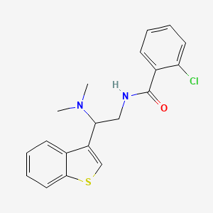molecular formula C19H19ClN2OS B2729322 N-(2-(苯并[b]噻吩-3-基)-2-(二甲基氨基)乙基)-2-氯苯甲酰胺 CAS No. 2034464-38-3