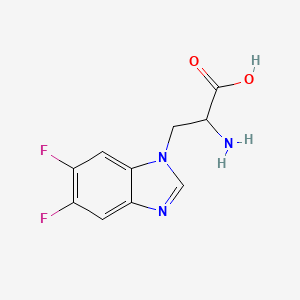 molecular formula C10H9F2N3O2 B2729327 2-amino-3-(5,6-difluoro-1H-1,3-benzodiazol-1-yl)propanoic acid CAS No. 1477584-19-2