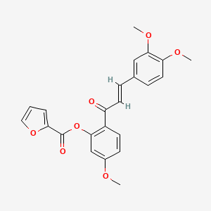 molecular formula C23H20O7 B2729331 2-[(2E)-3-(3,4-dimethoxyphenyl)prop-2-enoyl]-5-methoxyphenyl furan-2-carboxylate CAS No. 433321-93-8