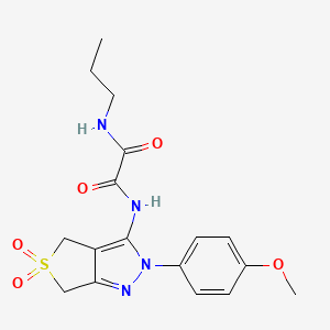 molecular formula C17H20N4O5S B2729344 N1-(2-(4-甲氧基苯基)-5,5-二氧化-4,6-二氢-2H-噻吩[3,4-c]吡唑-3-基)-N2-丙氧草酰胺 CAS No. 899961-56-9