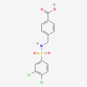molecular formula C14H11Cl2NO4S B2729349 4-[[(3,4-dichlorophenyl)sulfonylamino]methyl]benzoic Acid CAS No. 790272-17-2