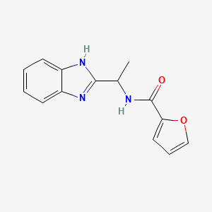 molecular formula C14H13N3O2 B2729351 N-[1-(1H-benzimidazol-2-yl)ethyl]furan-2-carboxamide CAS No. 376620-59-6