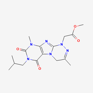 molecular formula C16H22N6O4 B2729360 Methyl 2-[3,9-dimethyl-7-(2-methylpropyl)-6,8-dioxo-4H-purino[8,7-c][1,2,4]triazin-1-yl]acetate CAS No. 923694-23-9
