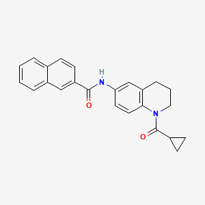 molecular formula C24H22N2O2 B2729362 N-(1-(cyclopropanecarbonyl)-1,2,3,4-tetrahydroquinolin-6-yl)-2-naphthamide CAS No. 941949-41-3