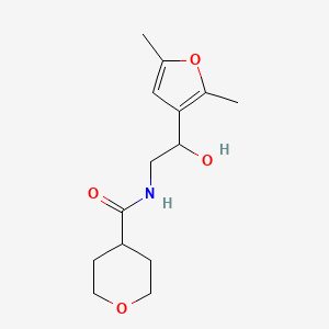 molecular formula C14H21NO4 B2729365 N-(2-(2,5-二甲基呋喃-3-基)-2-羟基乙基)四氢-2H-吡喃-4-甲酰胺 CAS No. 2310147-76-1