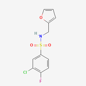 molecular formula C11H9ClFNO3S B2729367 3-chloro-4-fluoro-N-(furan-2-ylmethyl)benzenesulfonamide CAS No. 613657-51-5