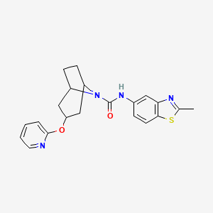 molecular formula C21H22N4O2S B2729376 (1R,3s,5S)-N-(2-methylbenzo[d]thiazol-5-yl)-3-(pyridin-2-yloxy)-8-azabicyclo[3.2.1]octane-8-carboxamide CAS No. 2109278-69-3