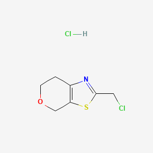 molecular formula C7H9Cl2NOS B2729377 2-(Chloromethyl)-6,7-dihydro-4H-pyrano[4,3-d]thiazole hydrochloride CAS No. 2219407-64-2