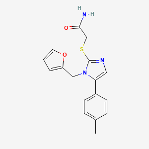molecular formula C17H17N3O2S B2729385 2-((1-(furan-2-ylmethyl)-5-(p-tolyl)-1H-imidazol-2-yl)thio)acetamide CAS No. 1207041-15-3