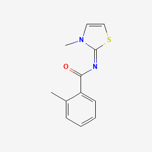 molecular formula C12H12N2OS B2729391 2-methyl-N-[3-methyl-1,3-thiazol-2(3H)-yliden]benzenecarboxamide CAS No. 866151-02-2