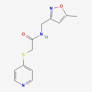 molecular formula C12H13N3O2S B2729392 N-((5-甲基异噁唑-3-基)甲基)-2-(吡啶-4-基硫)乙酰胺 CAS No. 1251580-37-6