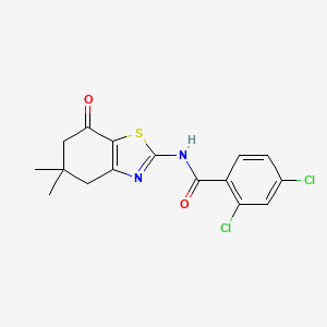 molecular formula C16H14Cl2N2O2S B2729395 2,4-dichloro-N-(5,5-dimethyl-7-oxo-4,5,6,7-tetrahydrobenzo[d]thiazol-2-yl)benzamide CAS No. 325747-32-8