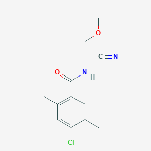molecular formula C14H17ClN2O2 B2729400 4-Chloro-N-(2-cyano-1-methoxypropan-2-yl)-2,5-dimethylbenzamide CAS No. 2210144-05-9