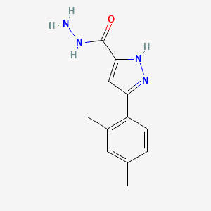 molecular formula C12H14N4O B2729409 3-(2,4-二甲基苯基)-1H-吡唑-5-羧酰肼 CAS No. 696646-36-3