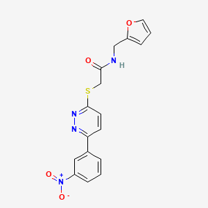 N-(furan-2-ylmethyl)-2-[6-(3-nitrophenyl)pyridazin-3-yl]sulfanylacetamide