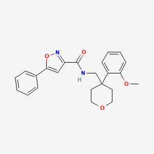 molecular formula C23H24N2O4 B2729422 N-((4-(2-甲氧基苯基)四氢-2H-吡喃-4-基)甲基)-5-苯基异噁唑-3-羧酰胺 CAS No. 1206996-63-5