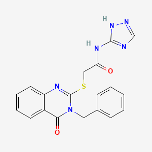 molecular formula C19H16N6O2S B2729423 2-[(3-benzyl-4-oxo-3,4-dihydroquinazolin-2-yl)sulfanyl]-N-(4H-1,2,4-triazol-3-yl)acetamide CAS No. 1291851-22-3