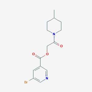 molecular formula C14H17BrN2O3 B2729431 2-(4-Methylpiperidin-1-yl)-2-oxoethyl 5-bromopyridine-3-carboxylate CAS No. 575494-04-1
