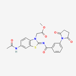 (Z)-methyl 2-(6-acetamido-2-((3-(2,5-dioxopyrrolidin-1-yl)benzoyl)imino)benzo[d]thiazol-3(2H)-yl)acetate