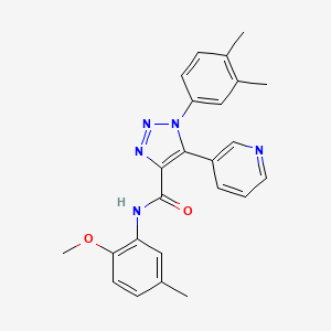 molecular formula C24H23N5O2 B2729440 4-[2-(4-methoxyphenoxy)pyrimidin-5-yl]-N-[1-(4-methylphenyl)ethyl]benzamide CAS No. 1251680-17-7