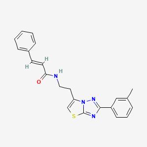 molecular formula C22H20N4OS B2729442 N-(2-(2-(m-tolyl)thiazolo[3,2-b][1,2,4]triazol-6-yl)ethyl)cinnamamide CAS No. 894034-82-3