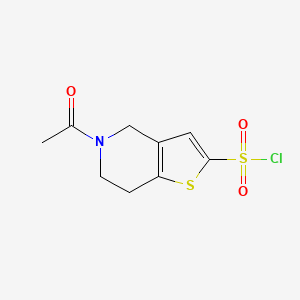 molecular formula C9H10ClNO3S2 B2729443 5-乙酰基-4H,5H,6H,7H-噻吩[3,2-c]吡啶-2-磺酰氯 CAS No. 1955515-45-3