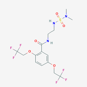 molecular formula C15H19F6N3O5S B2729451 N-(2-{[(dimethylamino)sulfonyl]amino}ethyl)-2,5-bis(2,2,2-trifluoroethoxy)benzenecarboxamide CAS No. 338404-67-4