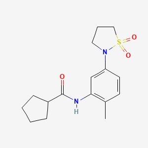 molecular formula C16H22N2O3S B2729452 N-(5-(1,1-dioxidoisothiazolidin-2-yl)-2-methylphenyl)cyclopentanecarboxamide CAS No. 941994-22-5