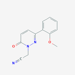 molecular formula C13H11N3O2 B2729460 2-[3-(2-Methoxyphenyl)-6-oxopyridazin-1-yl]acetonitrile CAS No. 899990-20-6