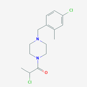 molecular formula C15H20Cl2N2O B2729461 2-Chloro-1-[4-[(4-chloro-2-methylphenyl)methyl]piperazin-1-yl]propan-1-one CAS No. 2411284-18-7