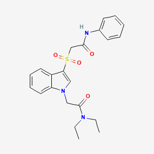 molecular formula C22H25N3O4S B2729462 N,N-diethyl-2-(3-((2-oxo-2-(phenylamino)ethyl)sulfonyl)-1H-indol-1-yl)acetamide CAS No. 878055-67-5