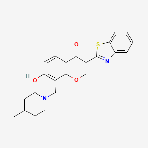molecular formula C23H22N2O3S B2729464 3-(benzo[d]thiazol-2-yl)-7-hydroxy-8-((4-methylpiperidin-1-yl)methyl)-4H-chromen-4-one CAS No. 637747-58-1