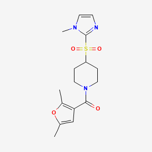 (2,5-dimethylfuran-3-yl)(4-((1-methyl-1H-imidazol-2-yl)sulfonyl)piperidin-1-yl)methanone