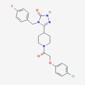 molecular formula C22H22ClFN4O3 B2729480 5-{1-[(4-氯苯氧基)乙酰]哌啶-4-基}-4-(4-氟苯甲基)-2,4-二氢-3H-1,2,4-三唑-3-酮 CAS No. 1775524-46-3