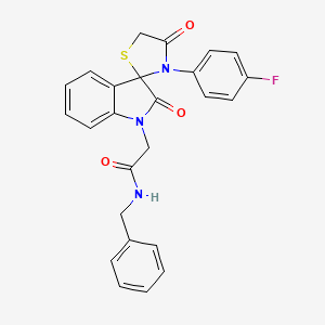 molecular formula C25H20FN3O3S B2729481 N-benzyl-2-(3'-(4-fluorophenyl)-2,4'-dioxospiro[indoline-3,2'-thiazolidin]-1-yl)acetamide CAS No. 894552-39-7