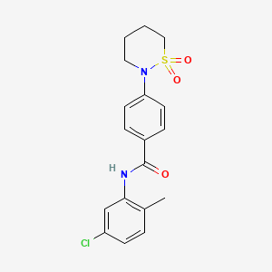 molecular formula C18H19ClN2O3S B2729485 N-(5-chloro-2-methylphenyl)-4-(1,1-dioxothiazinan-2-yl)benzamide CAS No. 899756-87-7