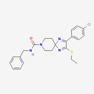 molecular formula C23H25ClN4OS B2729506 N-benzyl-2-(4-chlorophenyl)-3-(ethylthio)-1,4,8-triazaspiro[4.5]deca-1,3-diene-8-carboxamide CAS No. 1358958-96-9