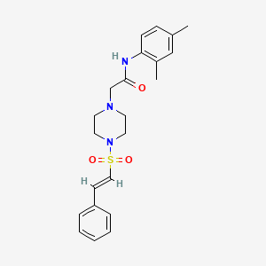 molecular formula C22H27N3O3S B2729514 N-(2,4-dimethylphenyl)-2-[4-[(E)-2-phenylethenyl]sulfonylpiperazin-1-yl]acetamide CAS No. 1241685-45-9
