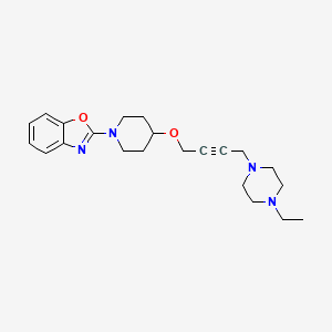 molecular formula C22H30N4O2 B2729525 2-(4-{[4-(4-Ethylpiperazin-1-yl)but-2-yn-1-yl]oxy}piperidin-1-yl)-1,3-benzoxazole CAS No. 2415603-58-4
