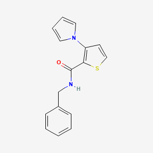 molecular formula C16H14N2OS B2729532 N-benzyl-3-(1H-pyrrol-1-yl)thiophene-2-carboxamide CAS No. 1011249-46-9