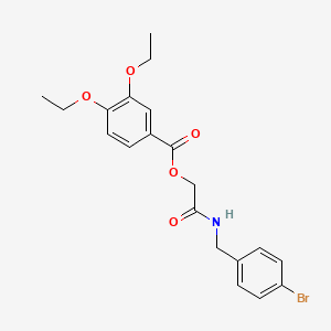 molecular formula C20H22BrNO5 B2729534 {[(4-Bromophenyl)methyl]carbamoyl}methyl 3,4-diethoxybenzoate CAS No. 1794785-33-3