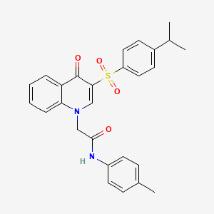 molecular formula C27H26N2O4S B2729536 2-(3-((4-异丙基苯基)磺酰)-4-氧代喹啉-1(4H)-基)-N-(对甲苯基)乙酰胺 CAS No. 895651-20-4