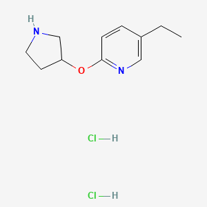 molecular formula C11H18Cl2N2O B2729537 5-Ethyl-2-(pyrrolidin-3-yloxy)pyridine dihydrochloride CAS No. 2060040-73-3